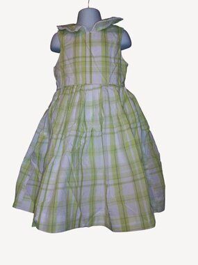 Polly and Friends Girls Green Plaid Dress Size 6
